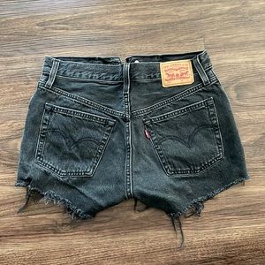 Black Levi denim shorts